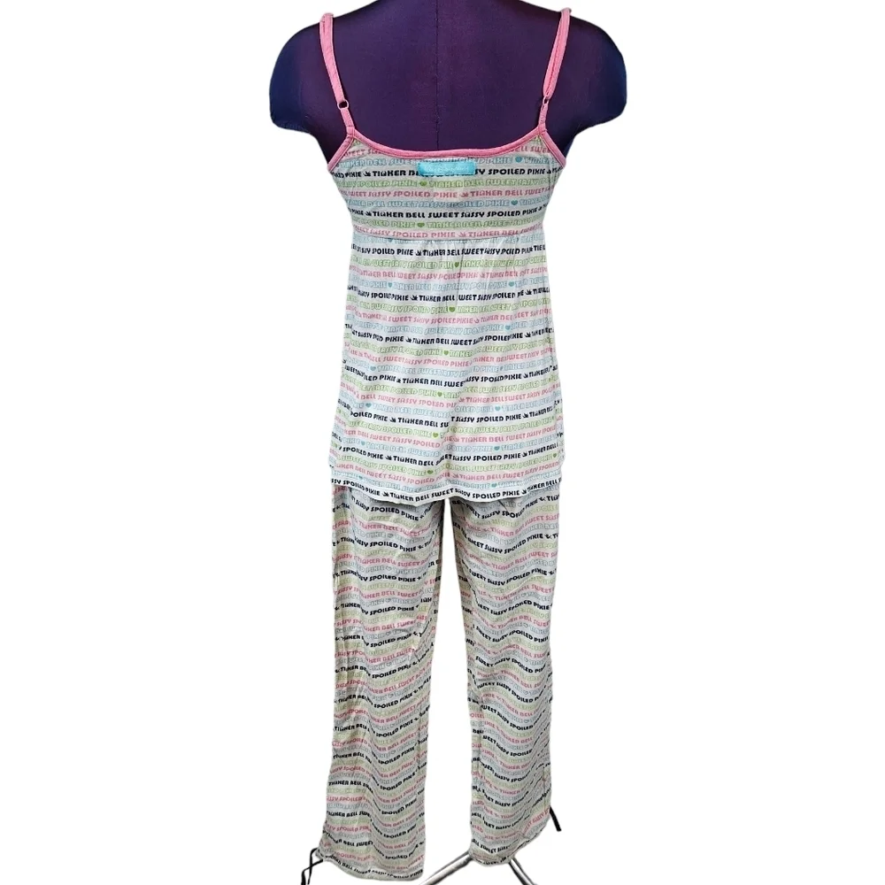Disney Colorful Tinkerbell‎ Babydoll 2 Piece Pajama Set Size XS/S Women's C2